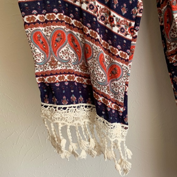 Mmmmmm | Small | Women's Bohemian Cold Shoulder High Low Hem Tunic Top - Picture 3 of 4
